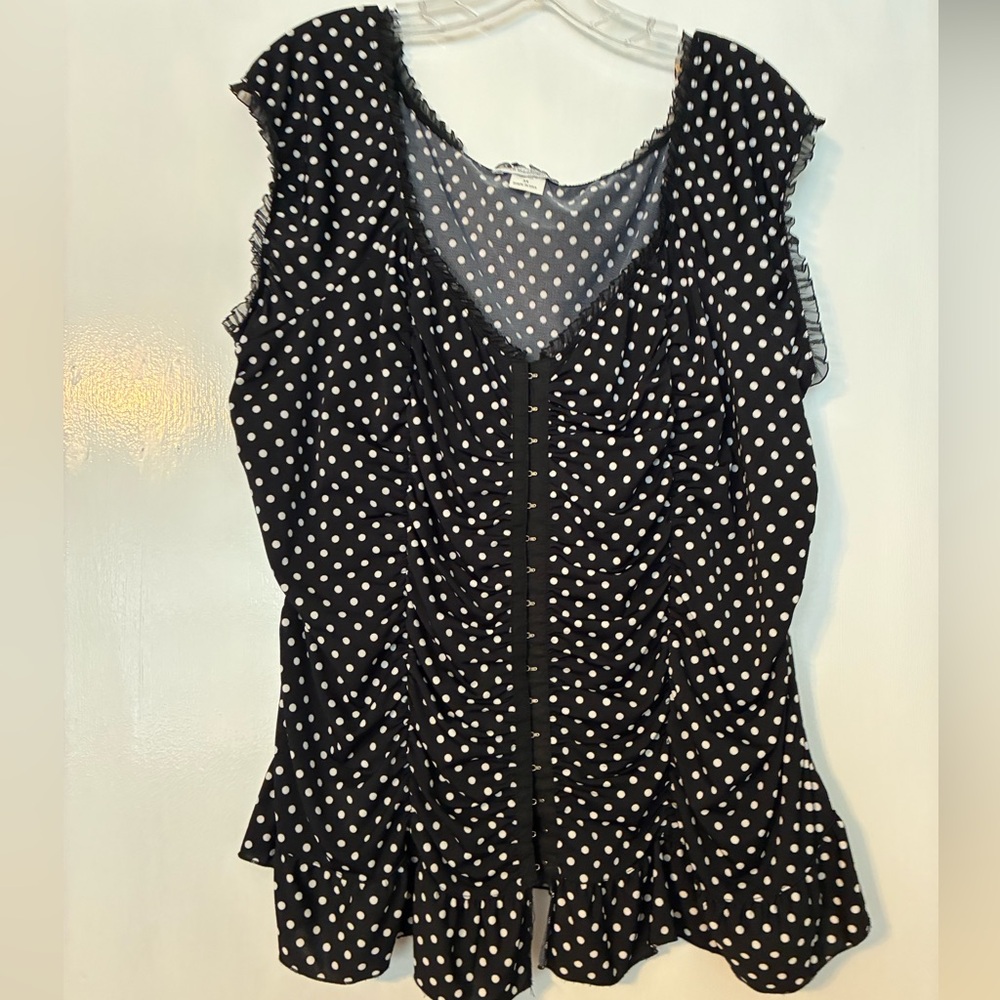 Dressbarn Black and White Polka Dot Blouse